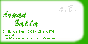arpad balla business card